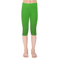 Metallic Mesh Screen 2-green Kids  Capri Leggings  by impacteesstreetweareight
