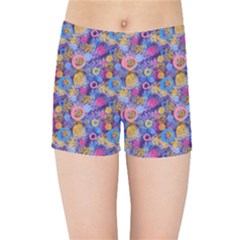 Multicolored Circles And Spots Kids  Sports Shorts by SychEva