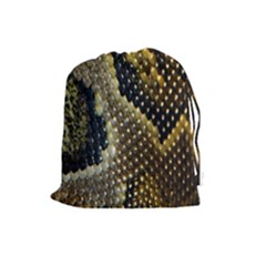 Leatherette Snake 2 Drawstring Pouch (large) by skindeep