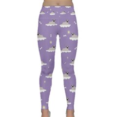 Cheerful Pugs Lie In The Clouds Lightweight Velour Classic Yoga Leggings by SychEva