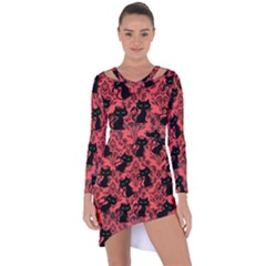 Halloween Cats Asymmetric Cut-out Shift Dress by NerdySparkleGoth