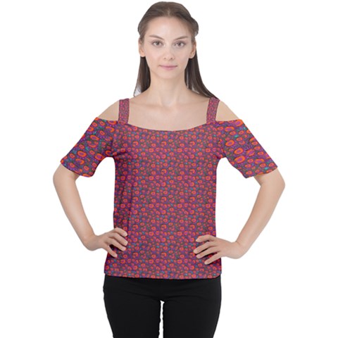 Pink Zoas Print Cutout Shoulder Tee by Kritter