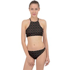 Cute Deer Pattern Black Racer Front Bikini Set by snowwhitegirl