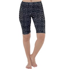 Dark Grunge Geometric Print Pattern Cropped Leggings  by dflcprintsclothing