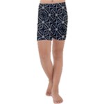 Futuristic Industrial Print Pattern Kids  Lightweight Velour Capri Yoga Leggings