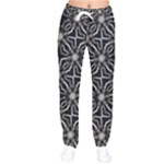 Futuristic Industrial Print Pattern Women velvet Drawstring Pants