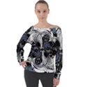 Twin Migraines Off Shoulder Long Sleeve Velour Top View1