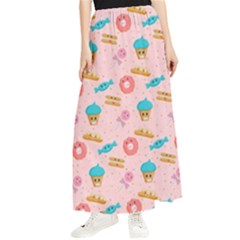 Funny Sweets With Teeth Maxi Chiffon Skirt by SychEva