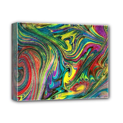 Intricate Painted Swirls Deluxe Canvas 14  X 11  (stretched) by kaleidomarblingart