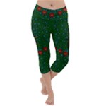 Halloween Pumkin Lady In The Rain Lightweight Velour Capri Yoga Leggings