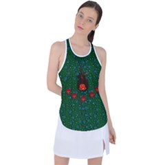 Halloween Pumkin Lady In The Rain Racer Back Mesh Tank Top by pepitasart