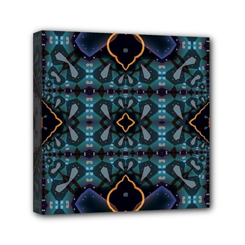 Blue Pattern Mini Canvas 6  X 6  (stretched) by Dazzleway