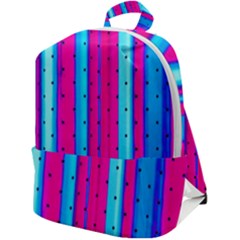 Warped Stripy Dots Zip Up Backpack
