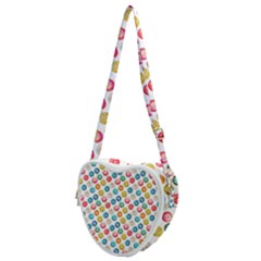 Multicolored Sweet Donuts Heart Shoulder Bag by SychEva