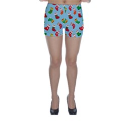 Christmas Socks Skinny Shorts by SychEva