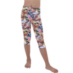 Retro Color Kids  Lightweight Velour Capri Leggings 