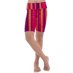 Warped Stripy Dots Kids  Lightweight Velour Cropped Yoga Leggings by essentialimage365