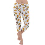 Oak Leaves And Acorns Lightweight Velour Capri Yoga Leggings