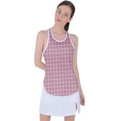Abstrait Carreaux Rose/blanc Racer Back Mesh Tank Top by kcreatif