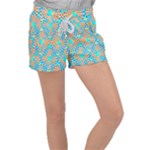 Illusion Waves Pattern Velour Lounge Shorts