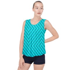 Illusion Waves Pattern Bubble Hem Chiffon Tank Top
