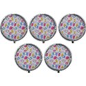 Abstract Multicolored Shapes Mini Round Pill Box (Pack of 5) View1