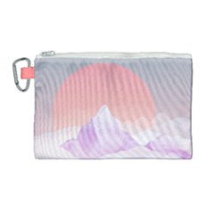 Mountain Sunset Above Clouds Canvas Cosmetic Bag (large) by Givinglala