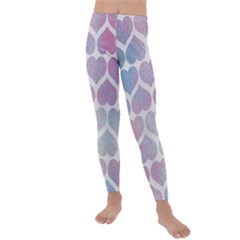 Multicolored Hearts Kids  Lightweight Velour Leggings by SychEva