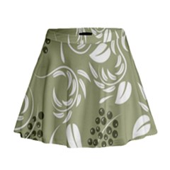 Folk Flowers Print Floral Pattern Ethnic Art Mini Flare Skirt by Eskimos