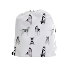 Husky Dogs Drawstring Pouch (xl) by SychEva
