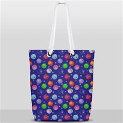 Christmas Balls Full Print Rope Handle Tote (small) by SychEva