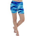 Blue Waves Abstract Series No4 Lightweight Velour Yoga Shorts
