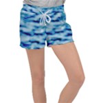 Blue Waves Abstract Series No5 Velour Lounge Shorts