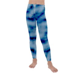 Blue Waves Abstract Series No5 Kids  Lightweight Velour Leggings by DimitriosArt