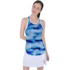 Blue Waves Abstract Series No5 Racer Back Mesh Tank Top by DimitriosArt
