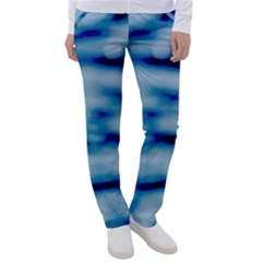 Blue Waves Abstract Series No5 Women s Casual Pants by DimitriosArt