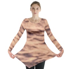 Pink  Waves Abstract Series No5 Long Sleeve Tunic  by DimitriosArt