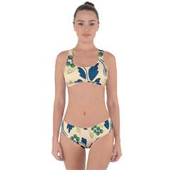 Folk Flowers Print Floral Pattern Ethnic Art Criss Cross Bikini Set