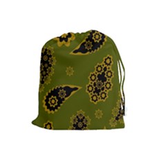 Floral Pattern Paisley Style Paisley Print  Doodle Background Drawstring Pouch (large) by Eskimos