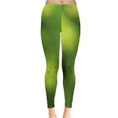 Green Vibrant Abstract No3 Leggings  by DimitriosArt
