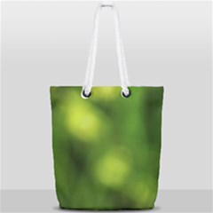 Green Vibrant Abstract No3 Full Print Rope Handle Tote (small) by DimitriosArt