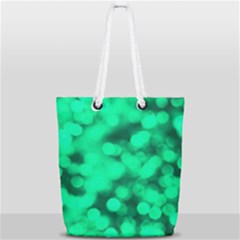 Light Reflections Abstract No10 Green Full Print Rope Handle Tote (small) by DimitriosArt