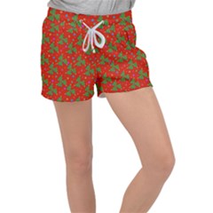 Christmas Trees Velour Lounge Shorts by SychEva