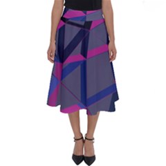 3d Lovely Geo Lines Perfect Length Midi Skirt by Uniqued