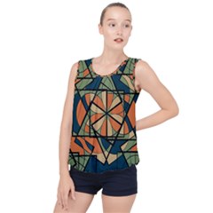 Abstract Pattern Geometric Backgrounds   Bubble Hem Chiffon Tank Top by Eskimos