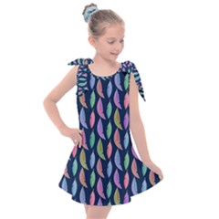 Colorful Feathers Kids  Tie Up Tunic Dress by SychEva