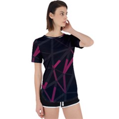 3d Lovely Geo Lines Viii Perpetual Short Sleeve T-shirt by Uniqued