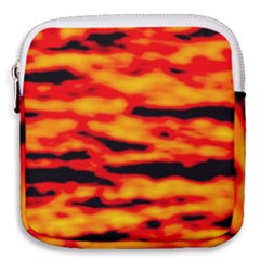 Red  Waves Abstract Series No14 Mini Square Pouch by DimitriosArt