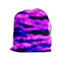 Purple  Waves Abstract Series No6 Drawstring Pouch (XL) View1