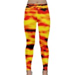 Red  Waves Abstract Series No16 Classic Yoga Leggings